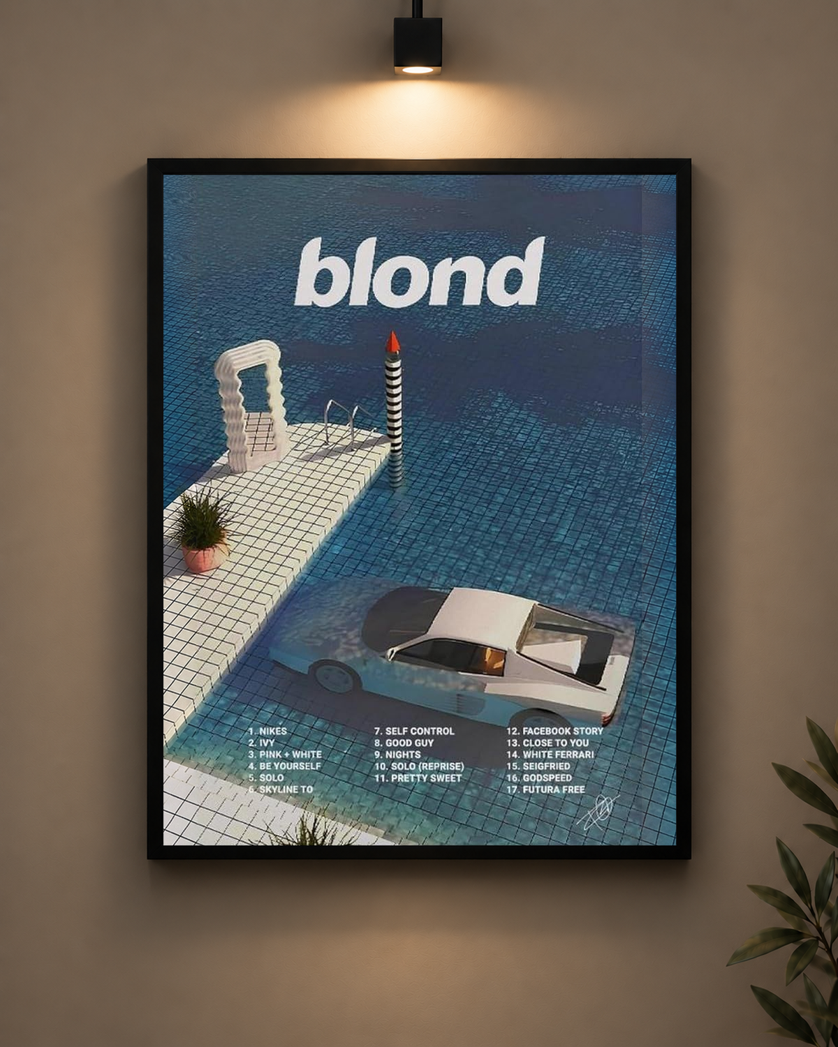 Frank Ocean Blond Cover Frame in black frame - PrintIt