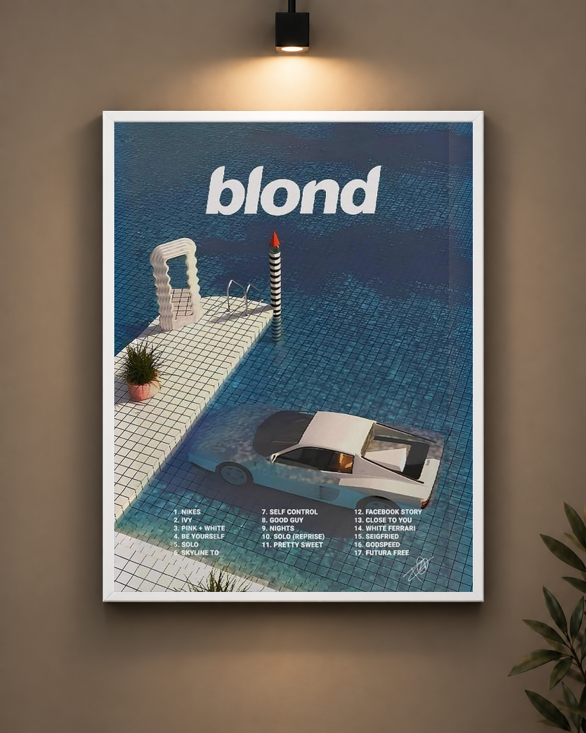 Frank Ocean Blond Cover Frame in black frame - PrintIt