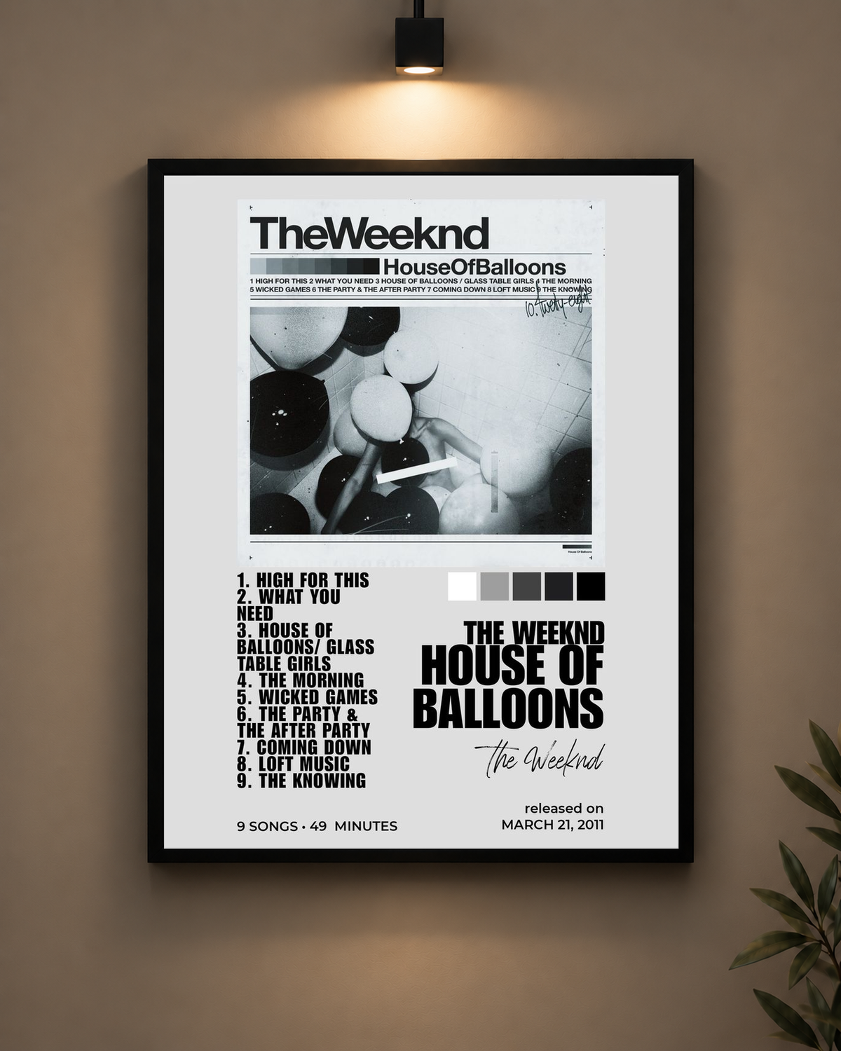 The Weeknd House of Balloons Frame in black frame - PrintIt
