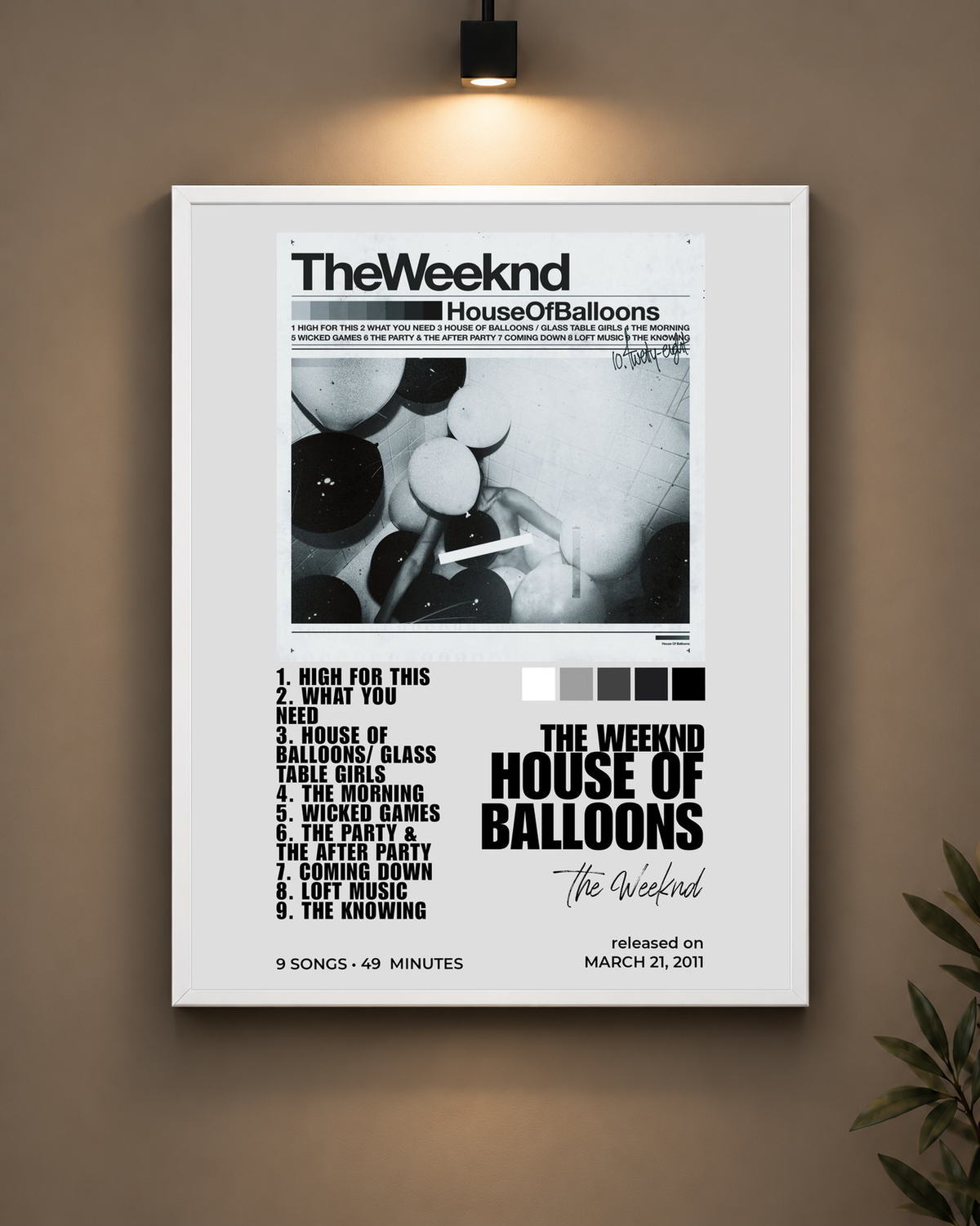 The Weeknd House of Balloons Frame in black frame - PrintIt