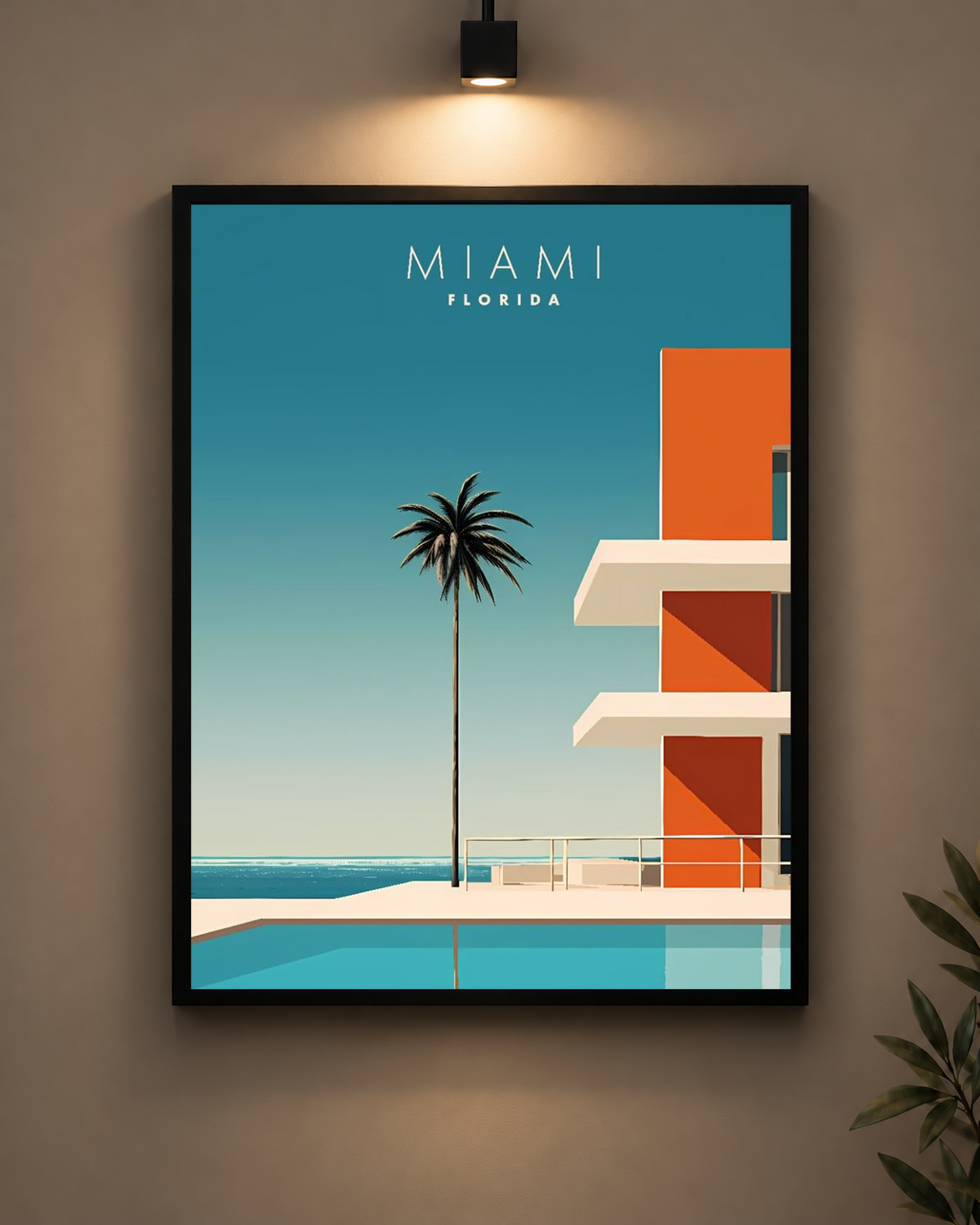 Miami Art Deco Frame in black frame - PrintIt